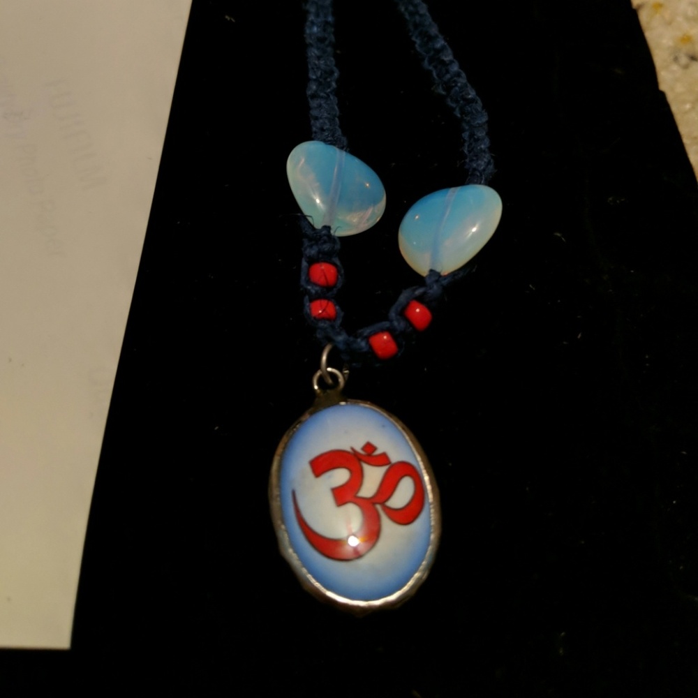 Ohm Hindu pendant hemp necklace